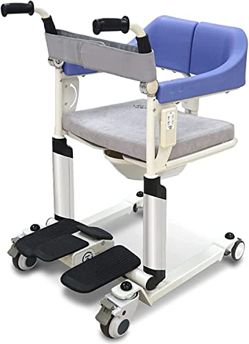 Heimtransfer-Hebestuhl, hydraulischer Patientenlift-Rollstuhl für zu Hause, tragbarer Patienten-Transferstuhl mit 180° geteiltem Sitz, Betttisch mit Töpfchen-Sturzprävention, Transferhilfe für ältere