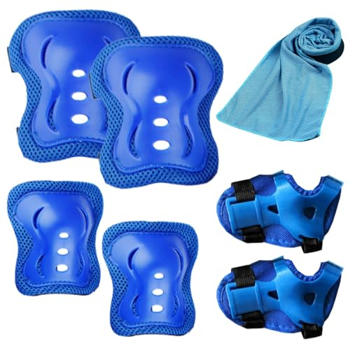 BDSHUNBF Knieschoner Kinder Schützer Inliner Schonerset Schutzausrüstung, Kinder Protektoren Set, Skate Protektoren Set, Ellenbogenschoner und Handgelenkschoner, Knie und Ellenbogenschützer Kinder