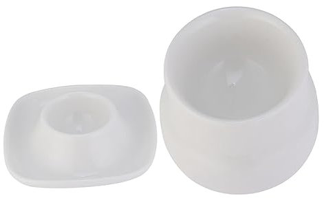 DECHOUS Set di 2 Porta Tazze da Colazione in Ceramica Vassoi Porta Pollo Utensili da Cucina in Ceramica Bianca