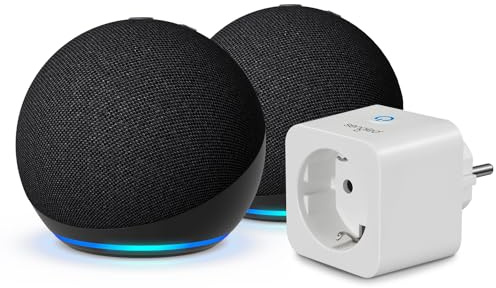 Echo Dot (5. Generation) | Anthrazit, 2er pack + Sengled Smart Plug, Funktionert mit Alexa - Smart Home-Einsteigerpaket