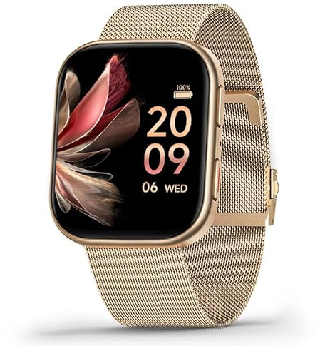 FITVII Rastreador de salud y fitness (contestar/hacer llamadas), reloj inteligente 24/7 con frecuencia cardíaca, presión arterial y oxígeno en sangre, seguimiento del sueño