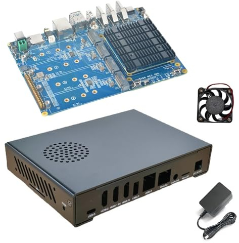 youyeetoo CM3588 Plus Mini NAS Plattform, 8K Video, RK3588,OpenMediaVault fit,16/32GB RAM, 4 x M.2 PCIe3.0 Sockel, NAS Lösungen, Home Server,Lokaler Cloud Speicher，Micro Computer (32G+64G,Full-Kit)