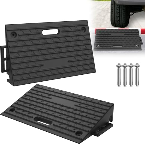 XMTECH 2 Stück Bordsteinrampe aus robustem Gummi, Rampe Rollstuhl, Türschwellenrampe, Auto Rampe für Tiefe Autos, Motorradrampe, Rampe für 10cm hohe Stufen