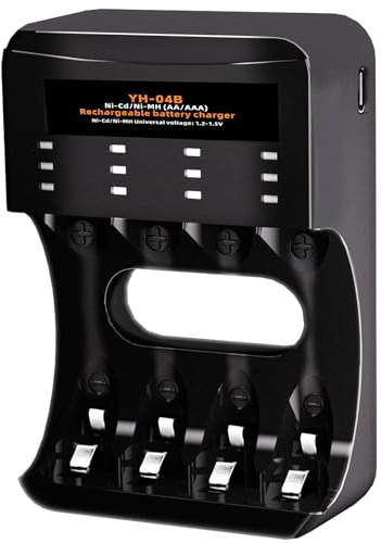 AA AAA Akku Ladegerät Universal Batterie ladegerät Intelligentes Smart Battery Charger für AA/AAA NI-MH NI-CD Wiederaufladbar Batterien (4 Slot)