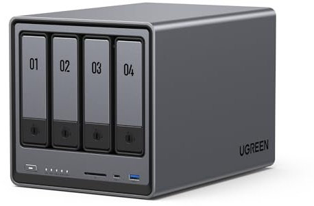 UGREEN NASync DXP4800 4-Bay Desktop NAS, Intel N100 Quad-core CPU, 8GB DDR5 RAM, 32G eMMC, 2 * 2.5GbE, 2 * M.2 NVMe Slots, 4K HDMI, Network Attached Storage (Diskless)