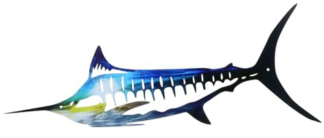 MAGICLULU Metall Fisch Wanddekoration Effekt Fischskulptur Wandbehang Aus Robustem Metall Für Wohnzimmer Schlafzimmer Küche Vielseitige Wanddeko Hauswand Ku Chendeko Metallfische Zum Aufhäng