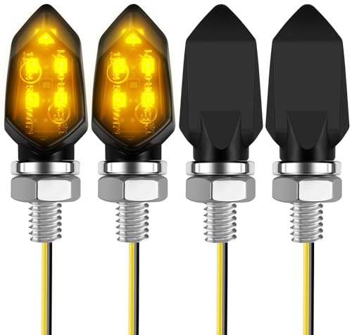 URAQT Motorcycle Led Turn Signal Light, 4 PCS Universal Watertight Motorbike Turning Indicators, 12V Turn Signals Blinker, Daytime Running Lights Brake Lights for Motorcycle Scooter