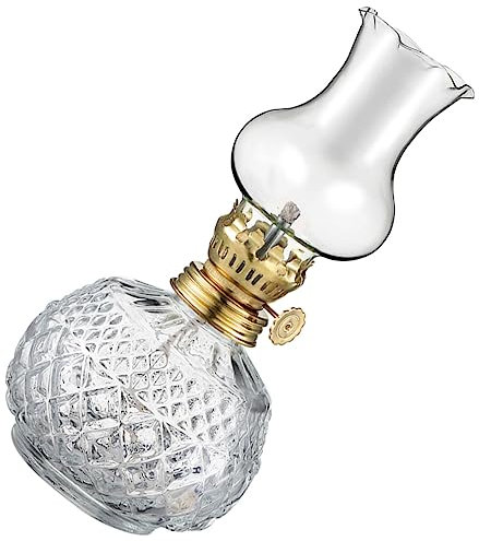 KAILIKETIY Vintage Glas Kerosinlampe Für Innenräume Nostalgische Öllampe Mit Transparentem Lampenzylinder Dekorative Petroleumlampe Im Retro-Stil Für Wohnzimmer Schlafzimmer Und Festliche DEK
