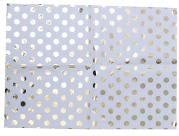 PACKOVE 5 Stück Geschenkpapier Weiß Goldene Punkte Rolle Langlebiges Dots Wrapping Paper für Hochzeit Geburtstag Shower Diy Basteln Dekoration