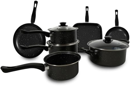Carter & Clay 10 Piece Cookware Pots & Pans Set (Marble)