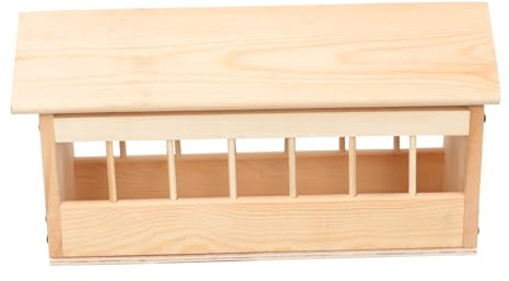 VERDANVERSE Kleine Taubenfütterung Futtertrog Aus Holz Mit Spritzschutz 40cm Vogelfutterspender Für Kleinvögel Und Hühner