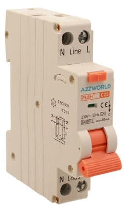 Interruttore Differenziale Magnetotermico 1 Modulo Tipo A, 25A C25, RCBO Slim 1P+N 6kA 30mA 220V, Curva C, Serie PL8HT Professionale