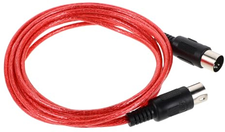 BESPORTBLE Cavo Midi Pin Rosso da Metri per Pianoforte Digitale e Tastiera Interfaccia per Sintetizzatori Cavo di Connessione Adattatore per Studio e Performance