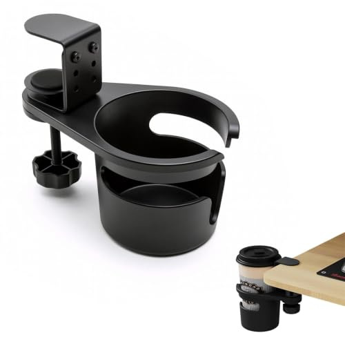 MUNTE Portabevande da tavolo in plastica, supporto girevole per bevande, scrivania, portabicchieri da tavolo con sgocciolatoio, adatto per bicchieri d'acqua, bicchieri termici, bicchieri e tazze da