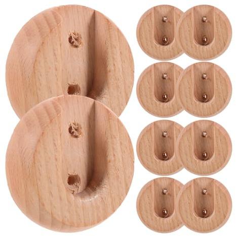 Garneck Robuste 20mm Holz Kleiderstangenhalter 10 Stück zur Befestigung von Handtuch und Gardinenstangen im Schrank und Bad