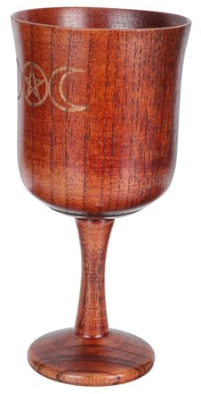 Abaodam Cáliz de Madera Marrón Estilo Retro Adorno para Embellecimiento del Hogar y Ceremonias Religiosas, Copa Sagrada para Rituales y Sacrificios Familiares