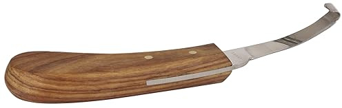 Kerbl Cuchillo de pezuña Izquierda Estrecho Mango de Madera