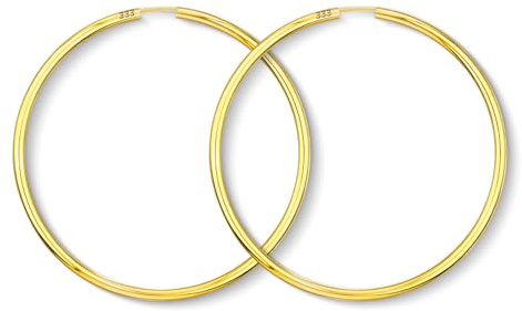 Creolen Gold 333 375 585 750 Echtgold 60 mm Damen Ohrringe Breite 2,5 mm Gelbgold mit Geschenkbox