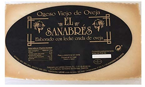 Medio queso de El Sanabrés puro de oveja 1,5 kg. aproximadamente Elaborado con leche cruda de oveja.