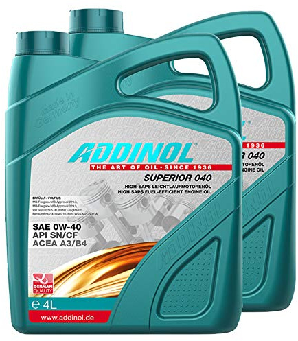 Addinol 2X Motoröl Motorenöl Motor Motoren Motor Oil Engine Oil Benzin Diesel 0W-40 Superior 040 4L 72097925