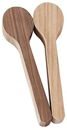 2PCS Holzschnitzerei Löffel Blank, Buchenholz und Walnußholz Unfertige Holz Handwerk Für Anfänger Whittler