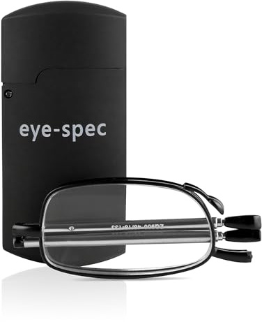 eye-spec Faltbare Lesebrille mit Taschenformat Mini-Etui | Kompaktes, klappbares Design für Damen und Herren in 7 Farben und verfügbar in 9 Sehstärken