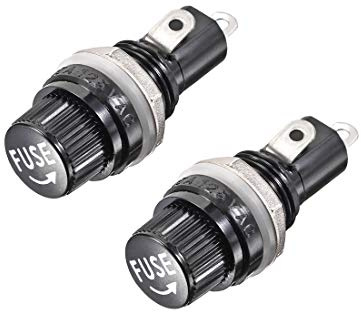 sourcing map 2Stk.12mm Gewinde Schraubkappe Panel Mounted 5x20mm Sicherungshalter AC 125V / 15A 250V / 10A