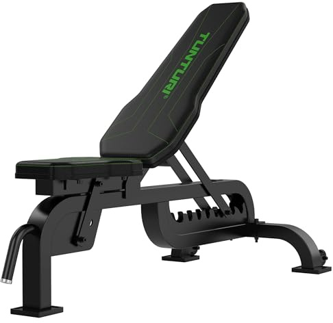 Tunturi UB90 Pro Utility Bench - Verstellbare Hantelbank - Professionelle Fitnessbank - 8 Rückenpositionen - 3 Sitzpositionen - 750 kg