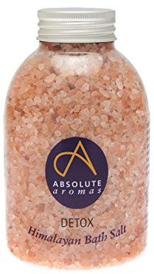 Absolute Aromas Sali da Bagno Detox Disintossicazione 625g - Sale Rosa Naturale dell'Himalaya infuso con Oli Essenziali Legno di Cedro, Pompelmo, Geranio e Ginepro, Puro al 100%