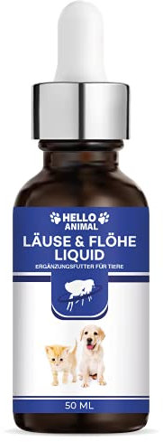 NOUVEAU : HelloAnimal POUX & PUCES Liquide pour chat et chien contre l’infestation parasitaire – combattre naturellement acariens poux & puces – EFFET IMMEDIAT ǀ 50 ml