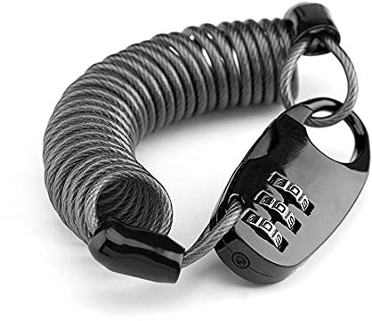 Helmschloss Kabelschloss Bike Lock mit 3 Stellig Zahlencode Zahlenschloss Fahrradhalterung Fahrradschloß Zahlen Fahrradschloss Mini Tragbares Fahrradschloss Geeignet für Motorräder