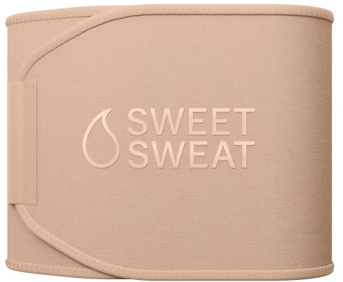 Sports Research Sweet Sweat Toned Waist Trimmer for Women and Men | Premium Waist Trainer Belt to 'Tone' your Stomach Area (Stone, Large)
