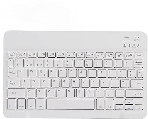 Dpofirs 10 '' Ultra-Thin Wireless ＆ Tragbare Tastatur, wiederaufladbare Bluetooth-Tastatur mit Micro USB-Ladeanschluss für Bluetooth Intelligent Computer Supplies(Spanisch)