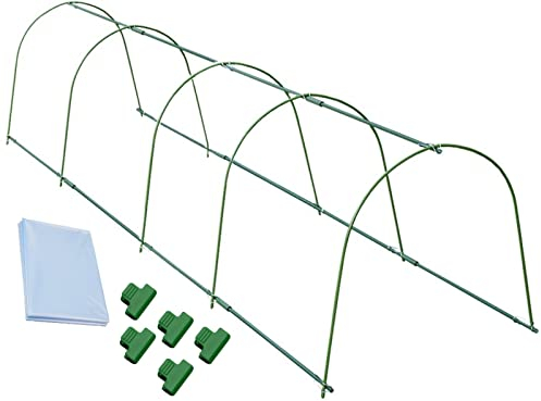 GZGLZDQ Folientunnel Gewächshaus mit Stabilem Stahlrahmen & UV-beständiger, Verstärkter, Transparenter PE-Abdeckung Hochbeet Abdeckung, Kleines Frühbeet Gewächshaus für Garten, Balkon, Hinterhof