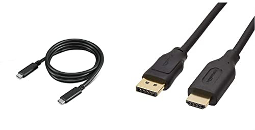 Lenovo USB-C Cable 1m, 4X90U90619 & Amazon Basics DisplayPort auf HDMI Kabel mit vergoldeten Steckern 1,8 m
