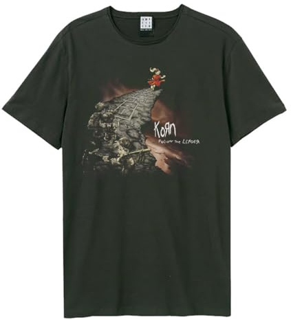 Amplified Korn Collection - Follow The Leader Uomo T-Shirt Carbone 100% Cotone Regular