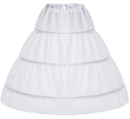 Papoopy Girls Petticoat Underskirt with 3 Hoops Full Slip Crinoline Skirt (5-7 Years)