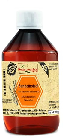 Sandelholzöl (250 ml) 100% naturreines ätherisches Öl Amyris Sandelholz Öl westind.