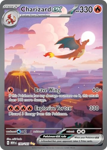 Pokemon Card - Charizard ex 199/165 Mew 151 Scarlet and Violet - Ultra Rare Secret Illustration Card
