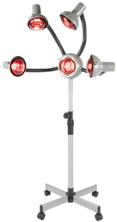 5 Heads Infrared Light Professional Infrared Heat Therapy Lamp with Stand Red Light Near Infrared Heat Lamp Heat Therapy and Hair Color Processing Drying Device for Body or Pain Therapy