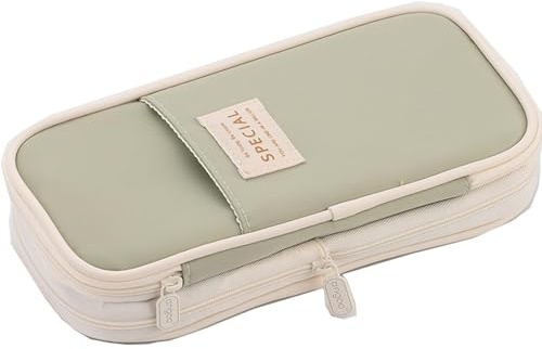 EASTHILL Trousse à crayons de grande capacité pour bureau, collège, école, grande capacité, kaki, Vert, Accessoires de voyage