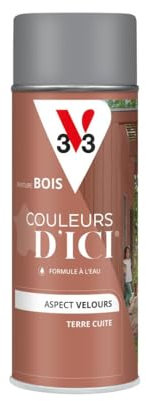 V33 Peinture Bois Couleurs d'ICI ® aérosol - Terre cuite - 400ml