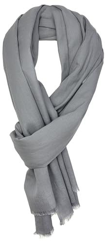Bovari Schal Damen aus 100% gekämmter Bio-Baumwolle - handgewebt- leicht, atmungsaktiv, dünn - Sommerschal in XL-Größe 180x70 cm