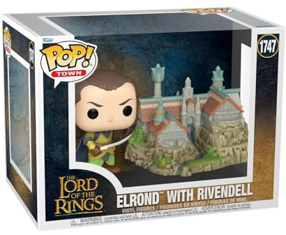 Funko POP! Town: Lord of the Rings - Elrond & Rivendell | Offizielles Fantasy Merch - Vinyl Sammelfigur als Regal Deko - Geschenkidee zum Geburtstag für Fans und Sammler