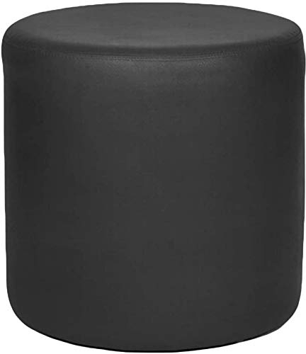 Fußhocker Leder Runder Pouf Ottoman, Pouffe Fußhocker Massivholz Quadratischer Leder Wohnzimmer Couchtisch Kleine Bank Aufbewahrung Fußhocker/Schwarz/40 * 40 * 40Cm(16 * 16 * 16)