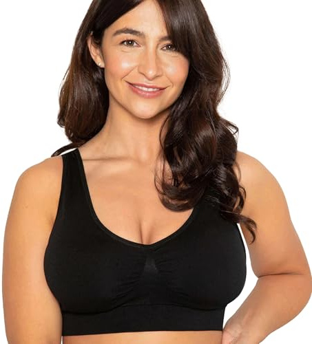 Daily Comfort Throw-on Wirefree Bra (AA-J Cup) Black / 3XL
