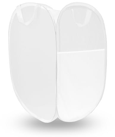 JIEYAO Paniers à Linge Pop-up, Corbeille à Linge Pliable avec Poignée Panier à Linge Pliable 36 x 58 cm Panier à Linge Portable Panier à Linge Filet pour Rangement Vêtements Jouets Voyage