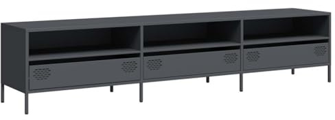 vidaXL TV-Schrank Anthrazit 202x39x43,5 cm Kaltgewalzter Stahl