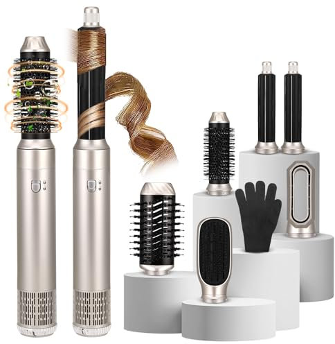 Neulriscn 6 in 1 Hot Air Styler, Hair Dryer Brush for Hair Styling, Hot Air Brush Hairstyler Hairdryer, [60,000 RPM] High-Speed Ionic Hairdryer for Volumizing, Curling, Straightening, All Hair Types