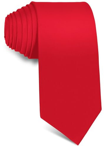 BFGLLY 3.15 Men Ties, Solid Color Tie Satin Neck Tie Pure Color for Men Wedding Classic Formal Business Necktie - Red